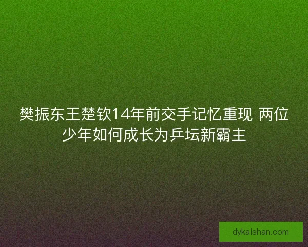 樊振东王楚钦14年前交手记忆重现 两位少年如何成长为乒坛新霸主