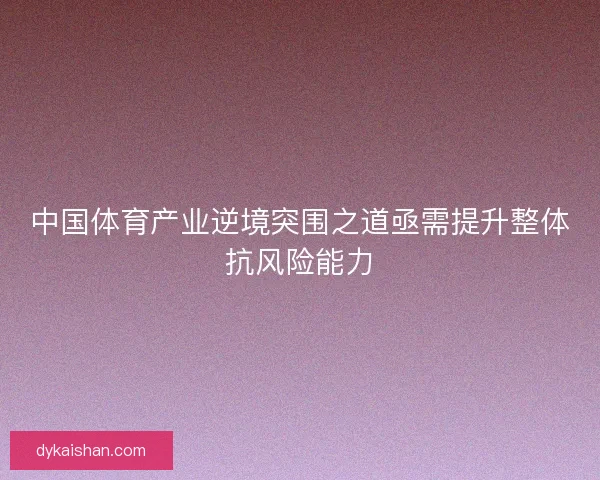 中国体育产业逆境突围之道亟需提升整体抗风险能力